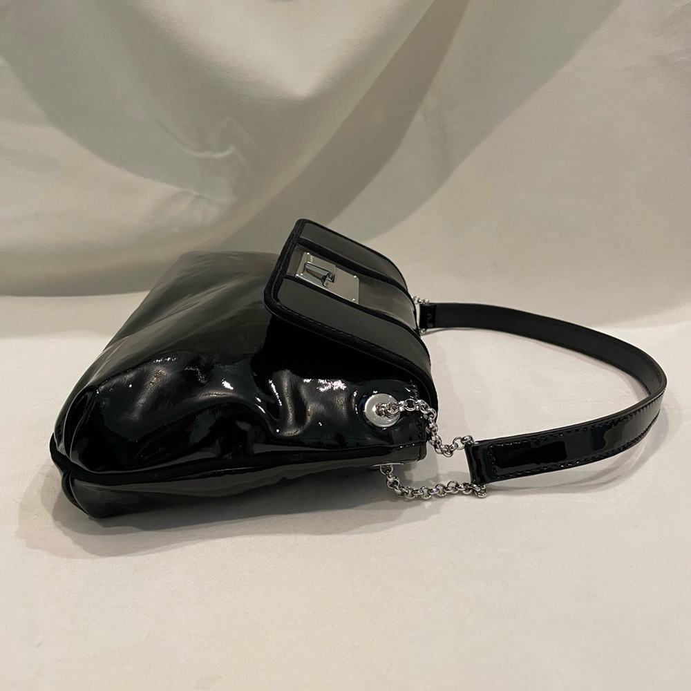 Tiffany & Co. Black Patent Color Handbag With Tiffany Blue Interior - Picture 7 of 12